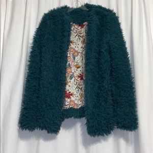 Faux Fur Turquoise Jacket